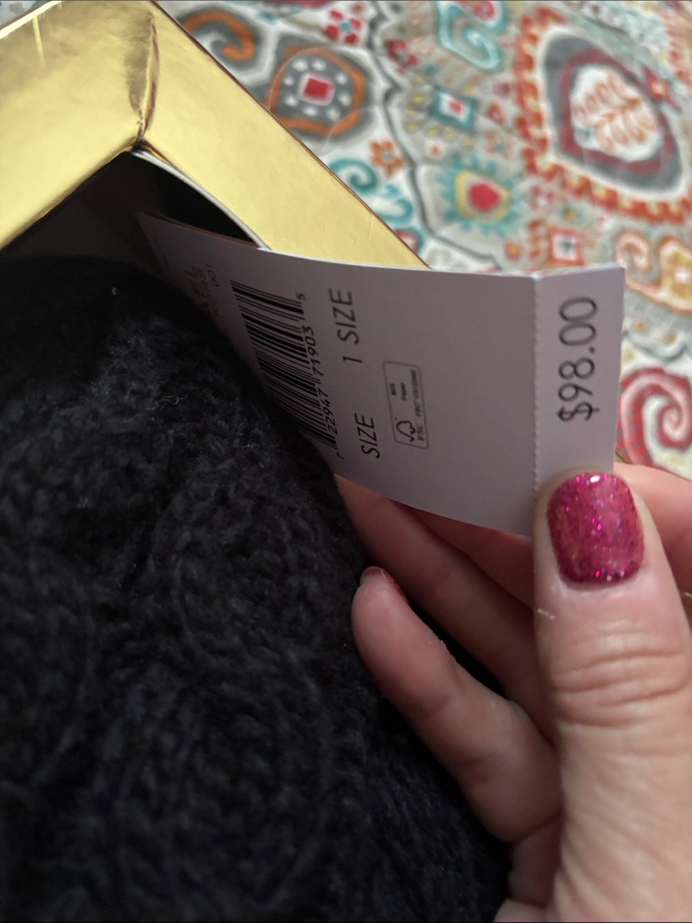 NIB Michael Kors Black Cable Knit Hat & Scarf Gift Set - Picture 5 of 5